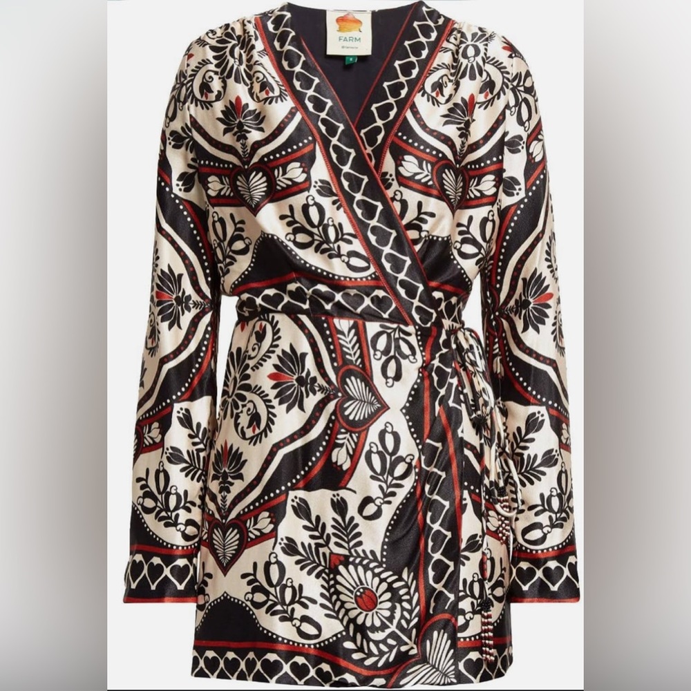 Farm Rio Passion Scarf Wrap Dress